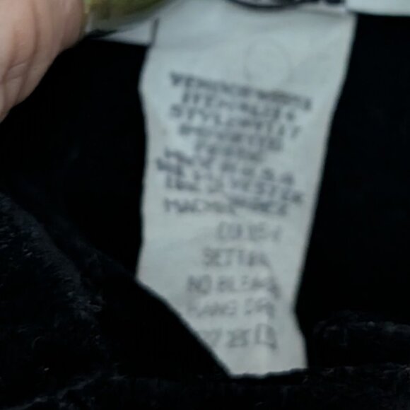 Lew Magram Vintage 90s Black Stretch Velvet Biker Vest Size S - Picture 8 of 8